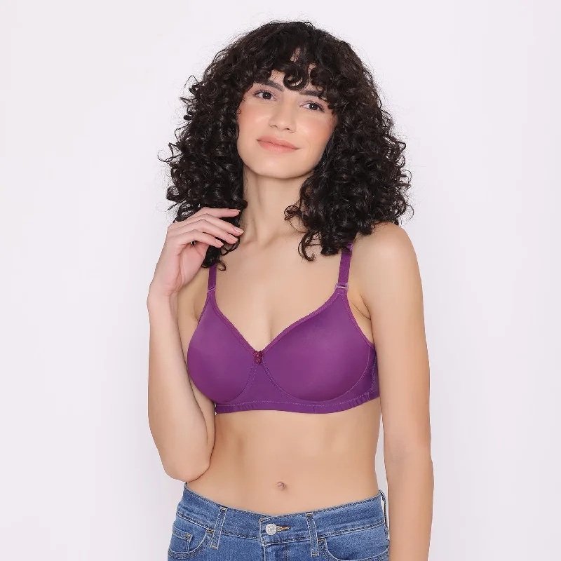 Full Coverage T-Shirt Bra Lightly Padded-LILY Front Pockets Side Pockets Patch Pockets