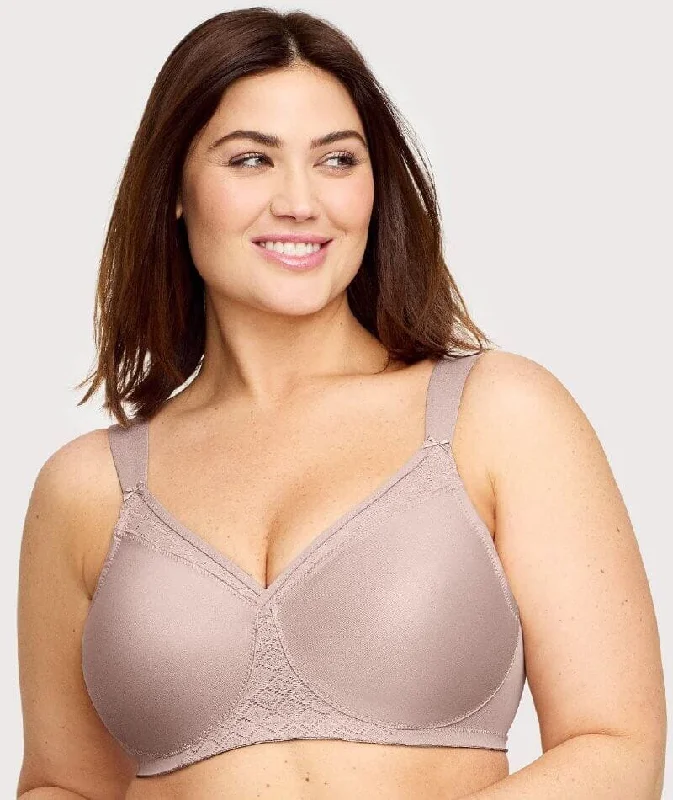 Glamorise Magiclift Seamless Support Wire-Free T-Shirt Bra - Taupe Fashionable Trendy Casual