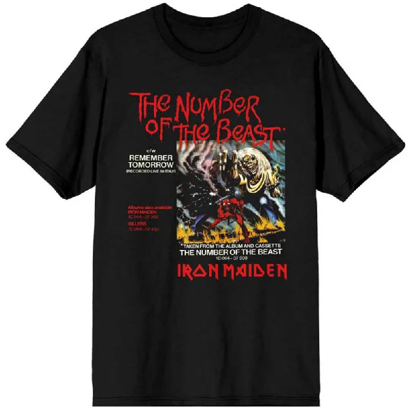 Iron Maiden | Official Band T-Shirt | Number of the Beast Vinyl Promo Sleeve Handmade Hand-knitted Hand-woven