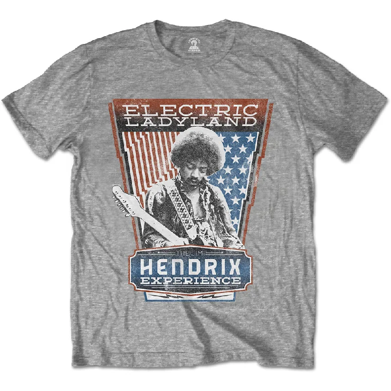 Jimi Hendrix | Official Band T-Shirt | Electric Ladyland Graphic T-Shirt Round Neck Polyester