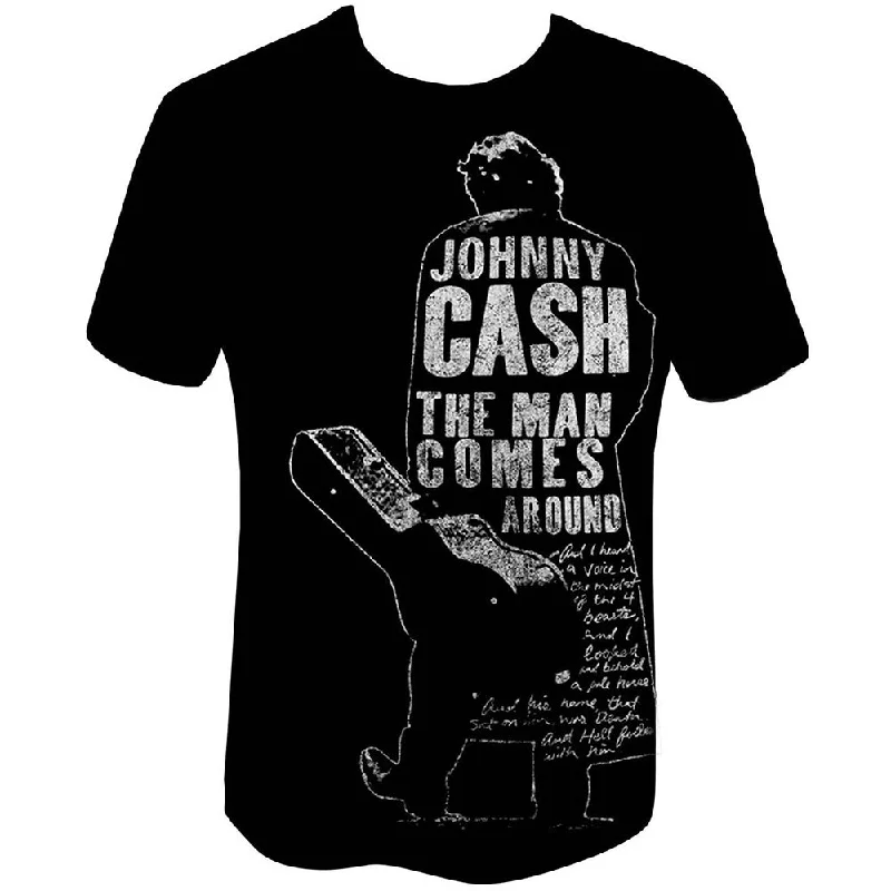 Johnny Cash | Official Band T-Shirt | Man Comes Around Lace Blend Ribbed Blend Corduroy Blend