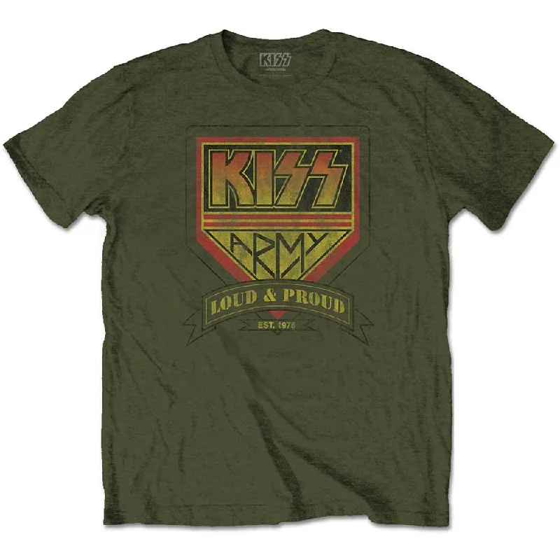 KISS | Official Band T-Shirt | Loud & Proud Houndstooth Herringbone Solid