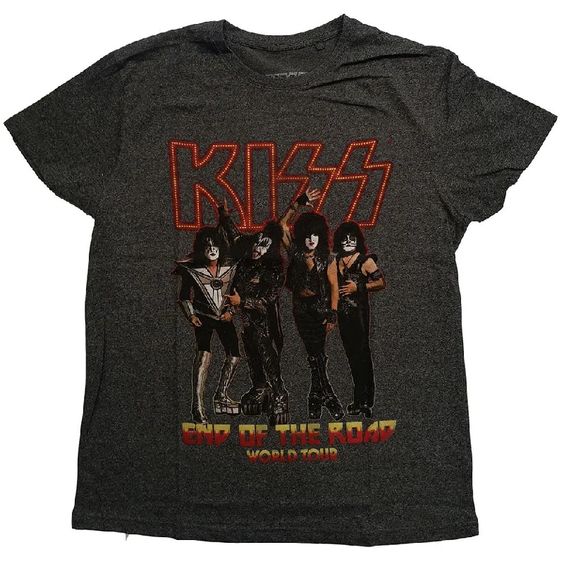 KISS | Official Band T-Shirt | End of the Road Tour Print Jacquard Patchwork