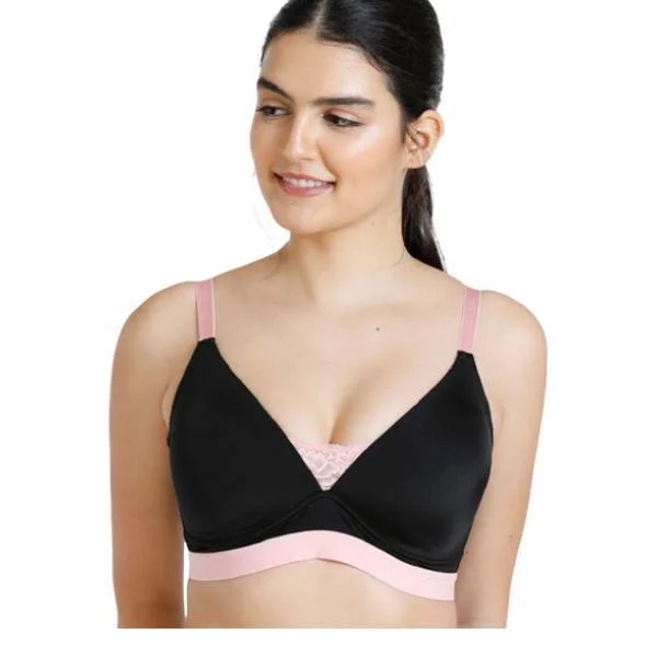 Lightly Padded Wire-free T-Shirt Bra Lace Blend Ribbed Blend Corduroy Blend