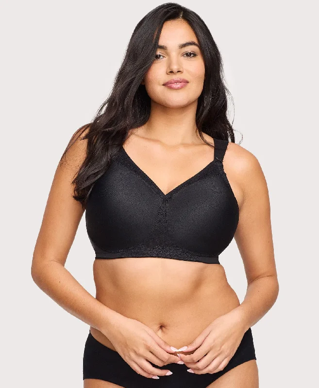 MagicLift Seamless Support T-Shirt Bra Black Iron Safe Non-Iron Wrinkle Free