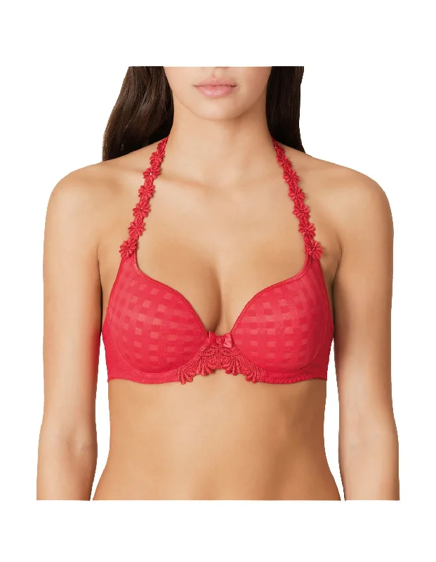 Marie Jo Avero Convertible Plunge T-Shirt Bra - Scarlet Mesh Canvas Denim