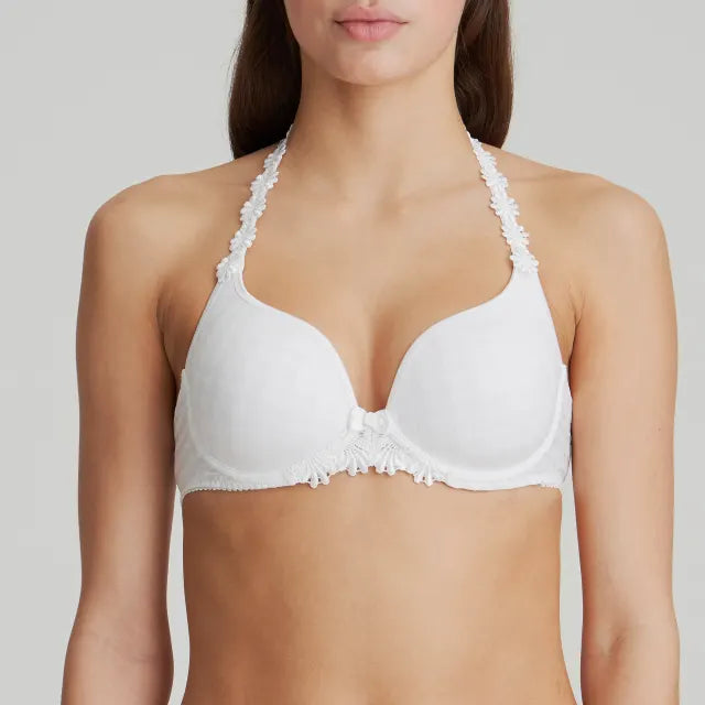 Marie Jo Avero Convertible Plunge T-Shirt Bra - White Wool Fabric Cashmere Fabric Tweed Fabric