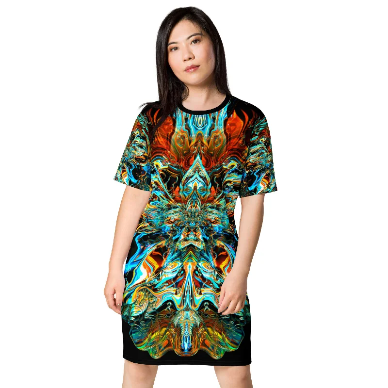 Mercury in Retrograde T-shirt Dress Zippered Front Buttoned Front Snap Front