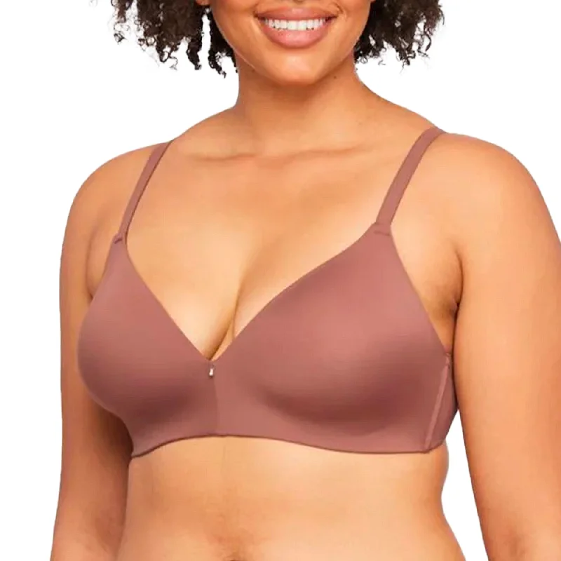 Wire Free T-Shirt Bra 9317 - Pecan Seamless Knitted Crochet