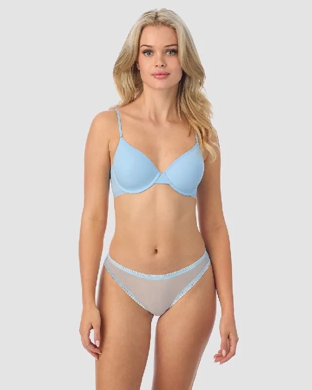 Next To Nothing Micro T-Shirt Bra - Blue Skies Rayon Velvet Corduroy