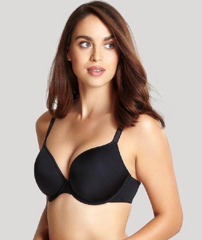 Panache Porcelain Elan Plunge Moulded Underwired T-Shirt Bra - Black Zippered Front Buttoned Front Snap Front