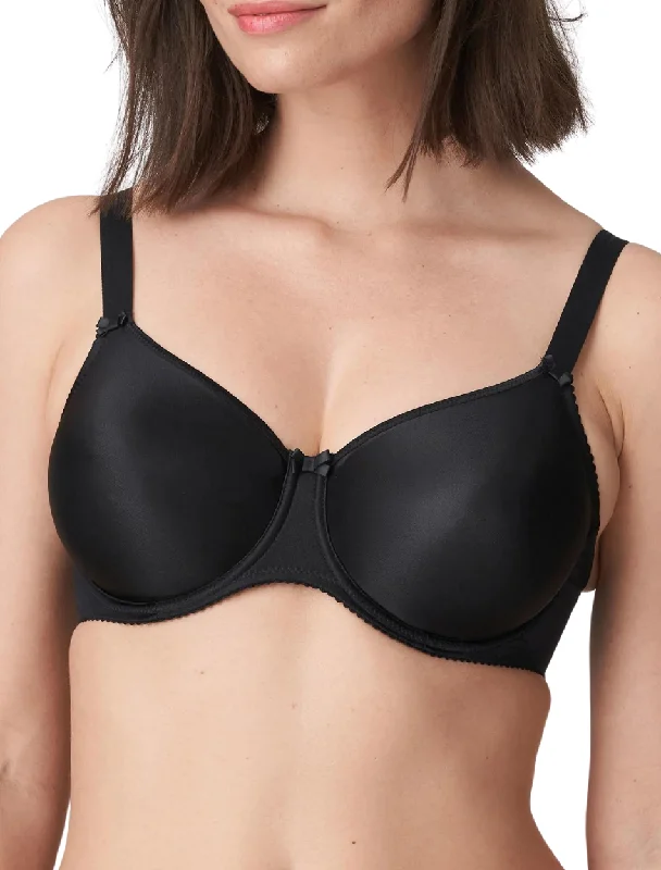 PrimaDonna Satin Seamless Full Cup Non Padded Underwire Bra, Black | PrimaDonna T-Shirt Bra Lace Blend Ribbed Blend Corduroy Blend