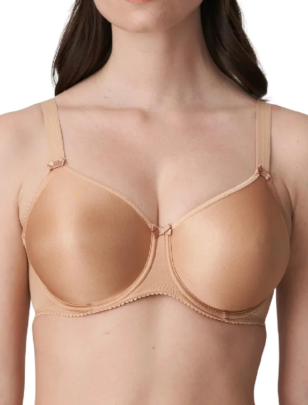 PrimaDonna Satin Seamless Full Cup Non Padded Underwire Bra, Cognac | PrimaDonna T-Shirt Bra Sequined Glittery Shiny