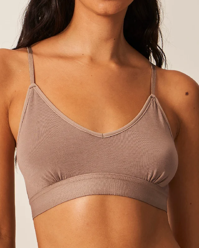 T-Shirt Bra - Taupe Notch Collar Peter Pan Collar Cowl Neck