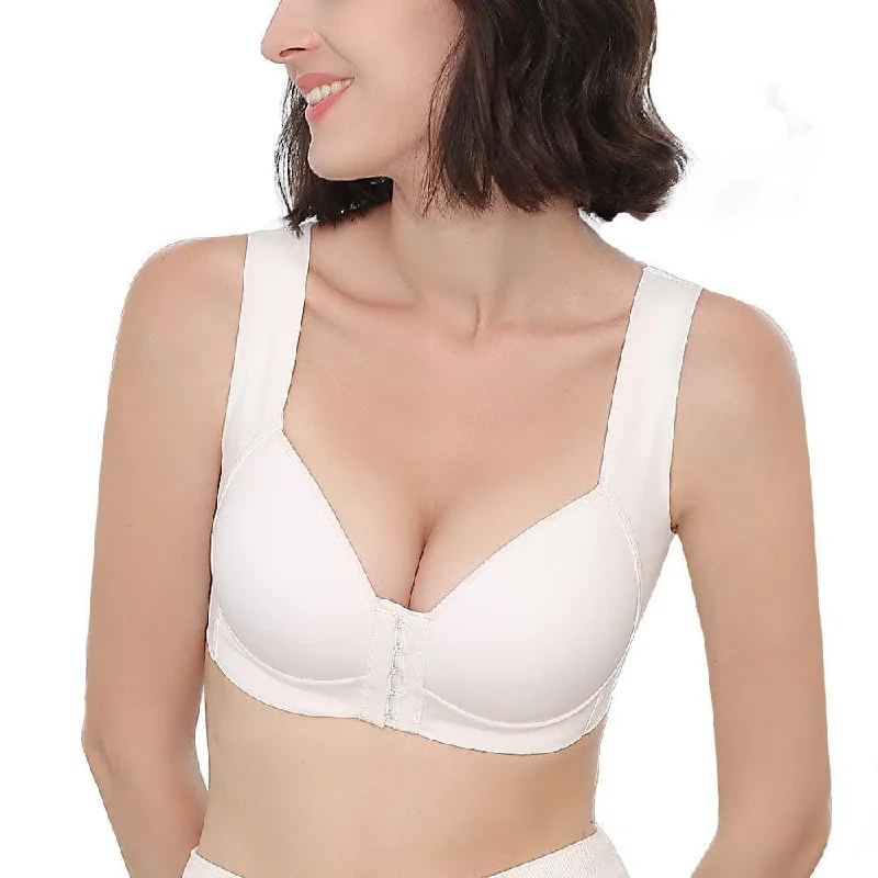 Post-Surgery Front Closure T-Shirt Bra Welt Pockets Slit Pockets Flap Pockets