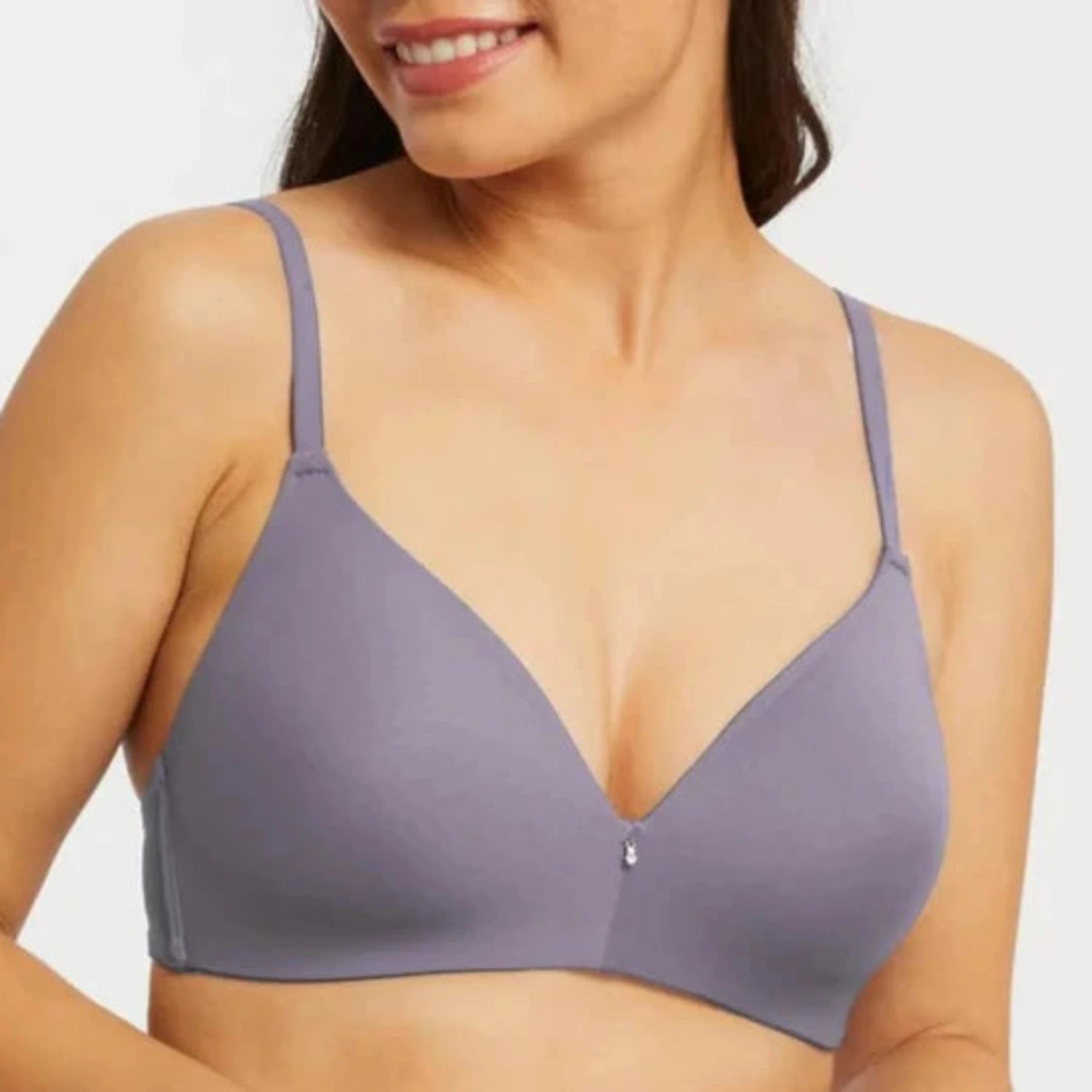 Wire Free T-Shirt Bra 9317 - Purple Cloud Zippered Buttoned Snapped