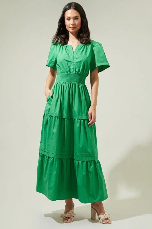 Cider Palmer Poplin Maxi Dress Fashionable Maxi Dress with Fringe