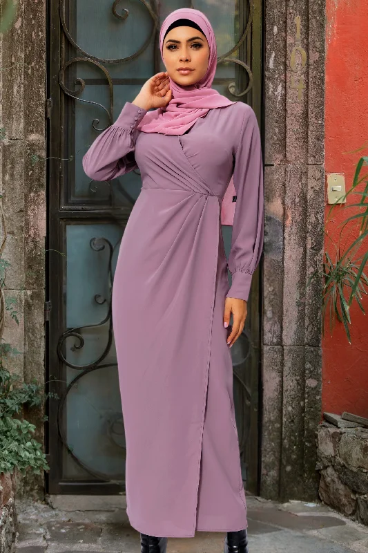 Dusty Purple Wrap Maxi Dress Trendy Maxi Dress with Straps