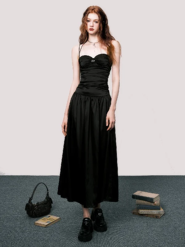 Elegant Backless Suspender Maxi Dress Comfortable Cotton Maxi Dress