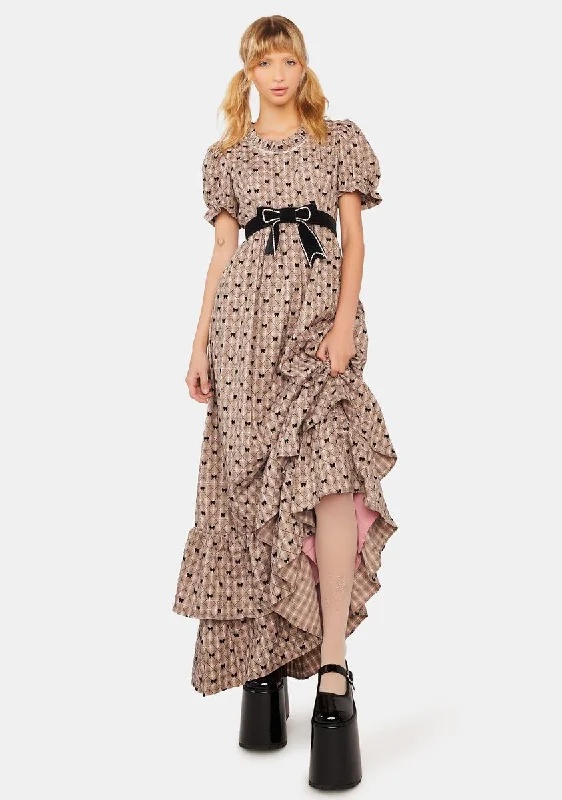 Estella Bow Maxi Dress Cozy Maxi Dress with Slit