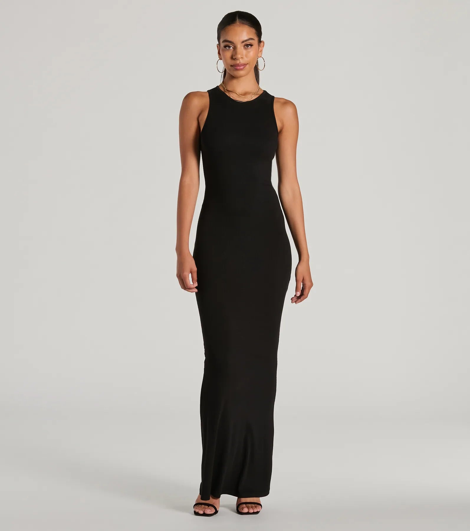 Laid Back Fave Crew Neck Tank Maxi Dress Elegant Velvet Maxi Dress