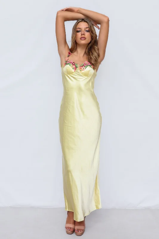 Myrtle Maxi Dress - Yellow Fashionable Chiffon Tiered Maxi Dress