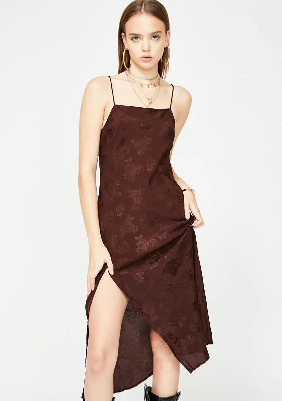 Rose Quinty Maxi Dress Elegant Maxi Dress with Slit