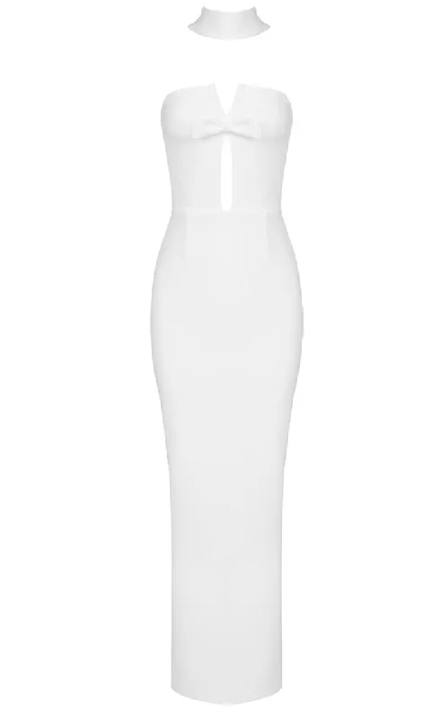Trust Your Intuition <span><br>White Bandage Fuchsia Pink Choker Bow Front Cut Out Open Criss Cross Back Strapless Tube Maxi Dress</span> Elegant Sleeveless Maxi Dress Trust Your Intuition <span><br>White Bandage Fuchsia Pink Choker Bow Front Cut Out Open Criss Cross Back Strapless Tube Maxi Dress</span> Elegant Sleeveless Maxi Dress