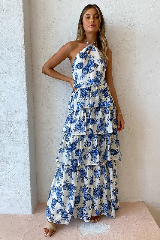 Water Lily Maxi Dress in Rosie Comfortable Maxi Dress with Sleeves