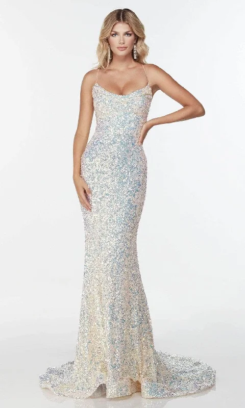 Alyce Paris - Cowl Neck Sequin Prom Dress 61115