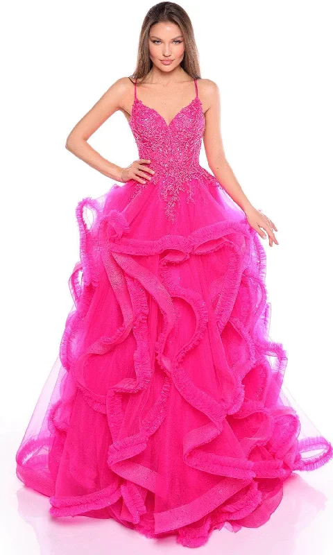 Amarra 88094 - Beaded Ruffle Detailed Ballgown