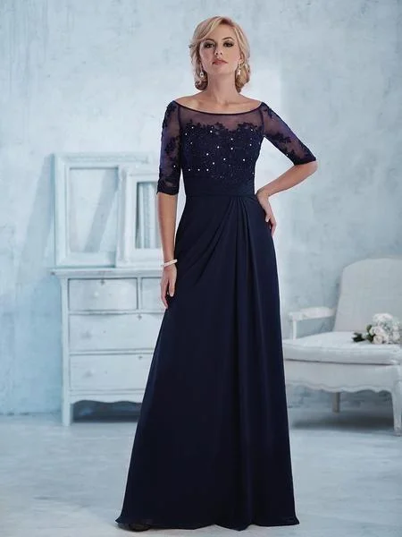 Christina Wu Elegance - Beaded Lace Illusion Bateau Dress 17767