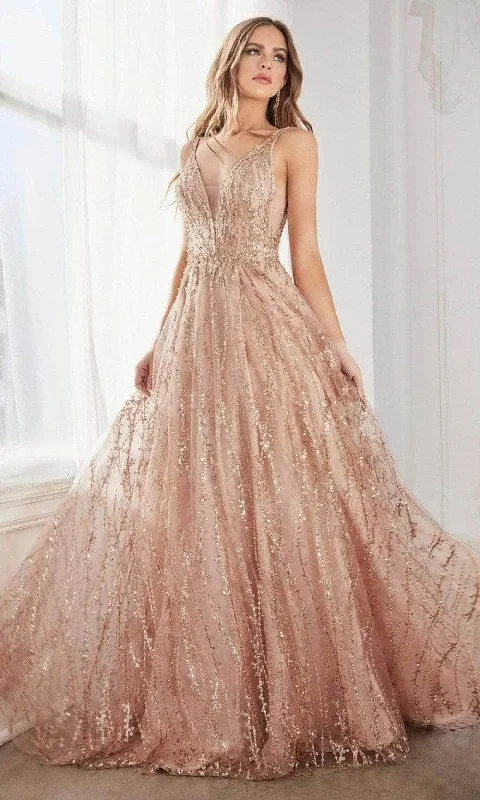 Cinderella Divine - Sequin Embellished A-Line Prom Dress C32