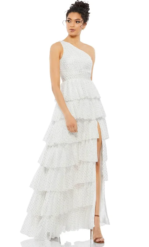 Ieena Duggal 49512 - Ruffle Tired Skirt One-Sleeve Prom Dress