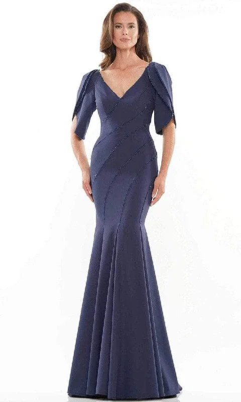 Marsoni by Colors - Deep V-Neck Seamed Formal Gown MV1160