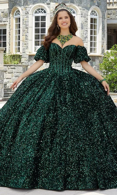 Mori Lee 60171 - Bow-Accented Back Sequin Ballgown