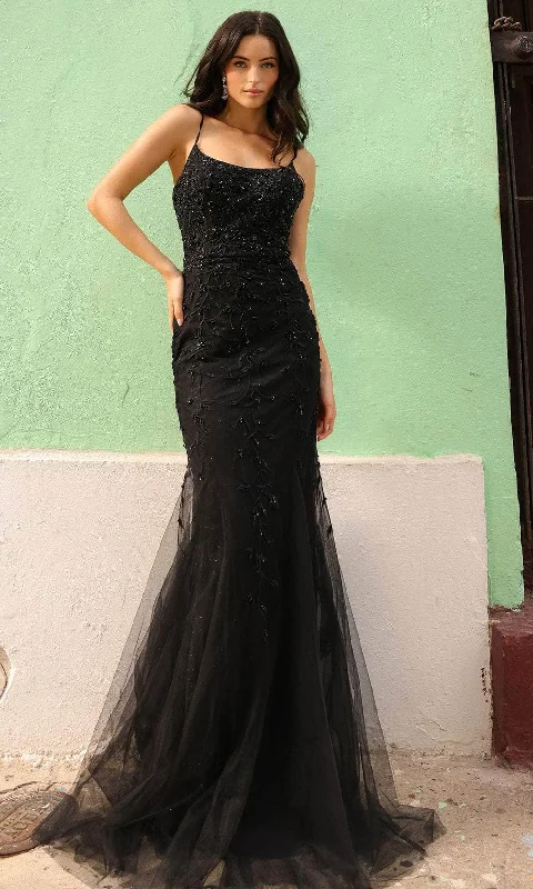 Nox Anabel A1376 - Embroidered Scoop Neck Prom Dress