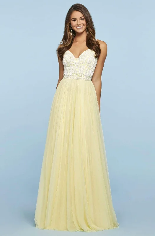 Sherri Hill - 53556 Beaded Bodice Chiffon A-Line Dress