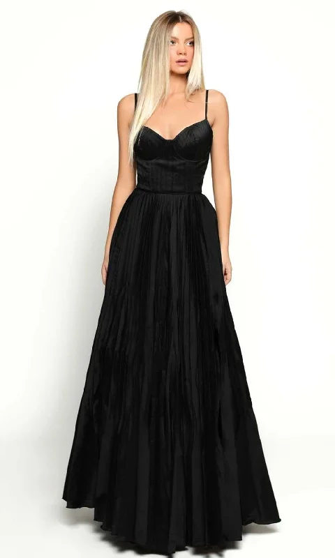 Tarik Ediz - 51179 Pleat-Ornate A-Line Gown