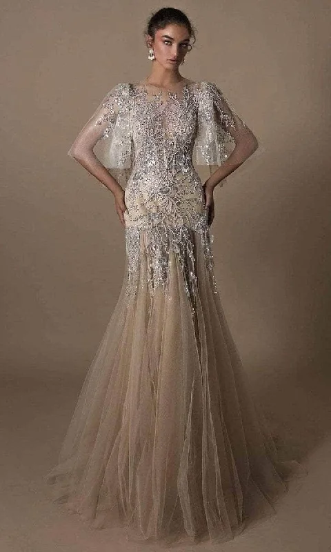 Tarik Ediz - 96021 Illusion Jewel Neck Evening Gown