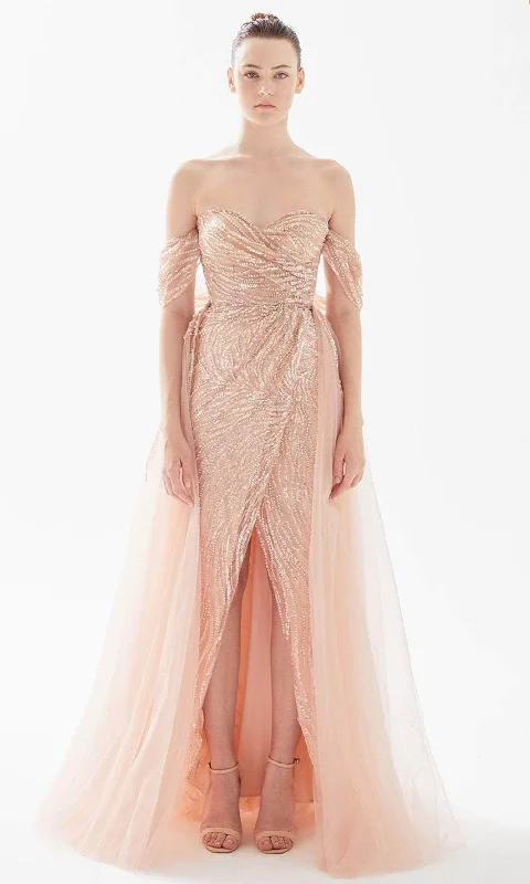 Tarik Ediz 98309 - Jewel Embroidered Strapless Evening Gown