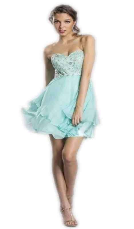 Trevi Collection - Embellished Sweetheart Homecoming Dress