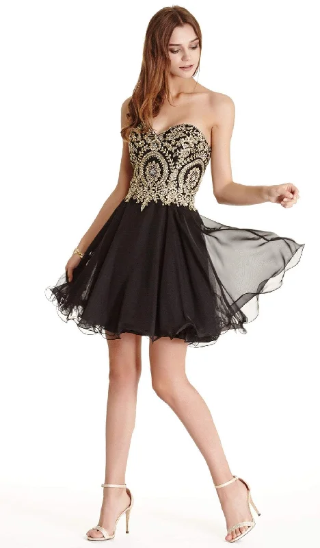 Trevi Collection - Gilded Sweetheart A-line Affordable Prom Dress