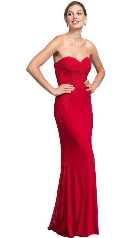Trevi Collection - Lace Strapless Sweetheart Prom Dress