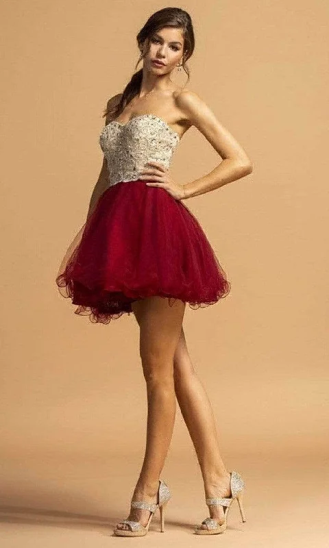 Trevi Collection S2086 - Embellished Sweetheart Cocktail Dress