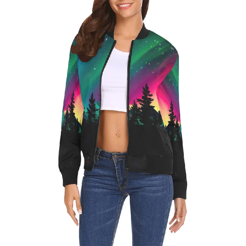 Aurora Medicine Animal 4 Bomber Jacket for Women Striped Jacket Polka Dot Jacket Floral Jacket