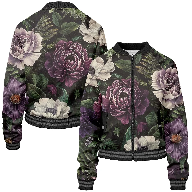 Evening Bouquet Women bomber jacket Rayon Fabric Velvet Fabric Corduroy Fabric