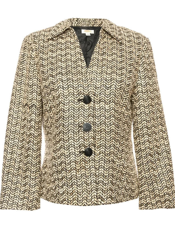 Gold Talbots Jacket - S Zip Front Button Front Snap Front