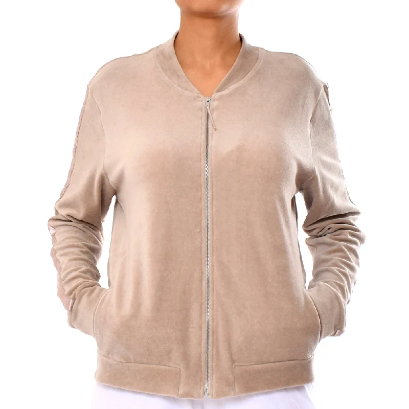 Hanro Favourites Zip Jacket Nightwear Desert Grey Front Pockets Side Pockets Patch Pockets