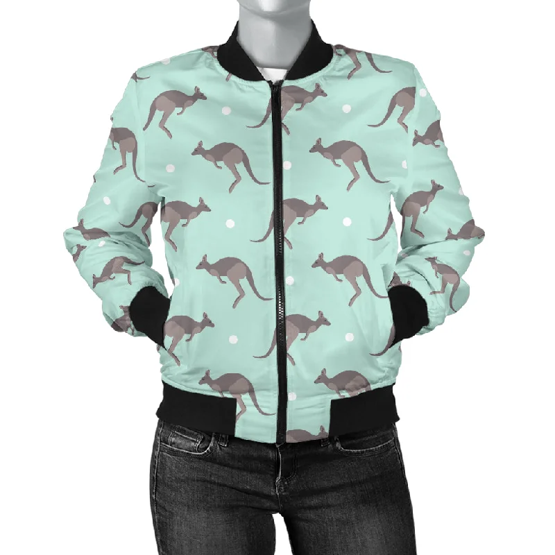 Kangaroo Pattern Background Women'S Bomber Jacket Trench Coat Raincoat Waterproof Jacket